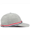 Bow Grosgrain Wool Flannel Ball Cap Light Grey - THOM BROWNE - BALAAN 7