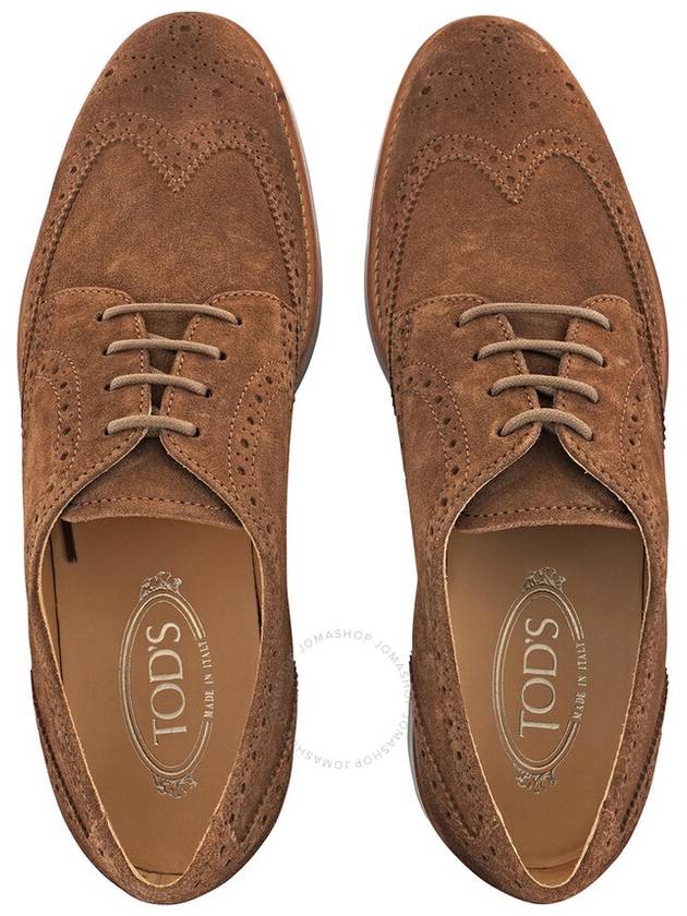 Tods Men's Walnut Light Wingtip Perforated Lace Ups Derby Brand Size 7 US Size 8 - TOD'S - BALAAN 3