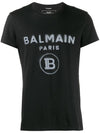 Paris Logo Short Sleeve T-Shirt Black - BALMAIN - BALAAN 1