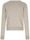 Red Heart Logo Merino Wool Cardigan Beige - AMI - BALAAN 4