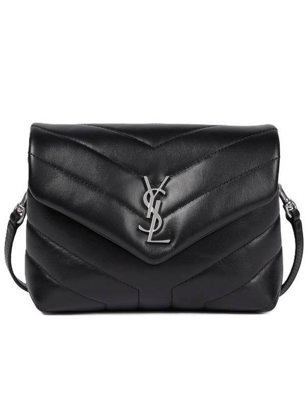 Toy Loulou Strap Shoulder Bag In Quilted Leather Black - SAINT LAURENT - BALAAN 2