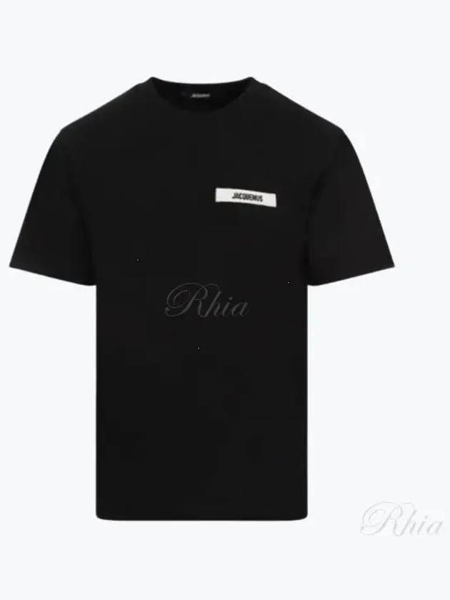 Le Gros Grain Logo Short Sleeve T-Shirt Black - JACQUEMUS - BALAAN 2