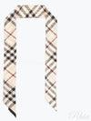 Skinny Check Silk Scarf Stone - BURBERRY - BALAAN 2