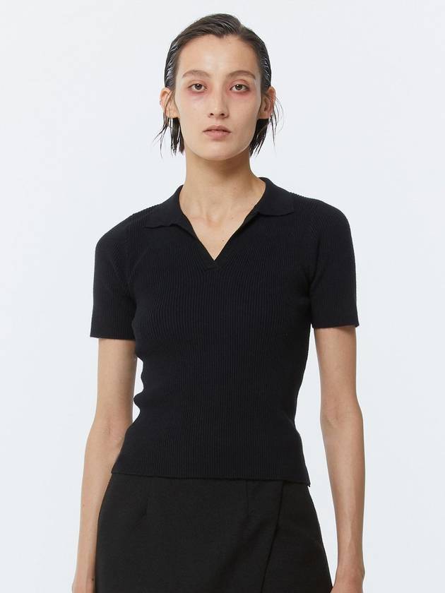 Wing Collar Knit Top Black - KIMDOH - BALAAN 1