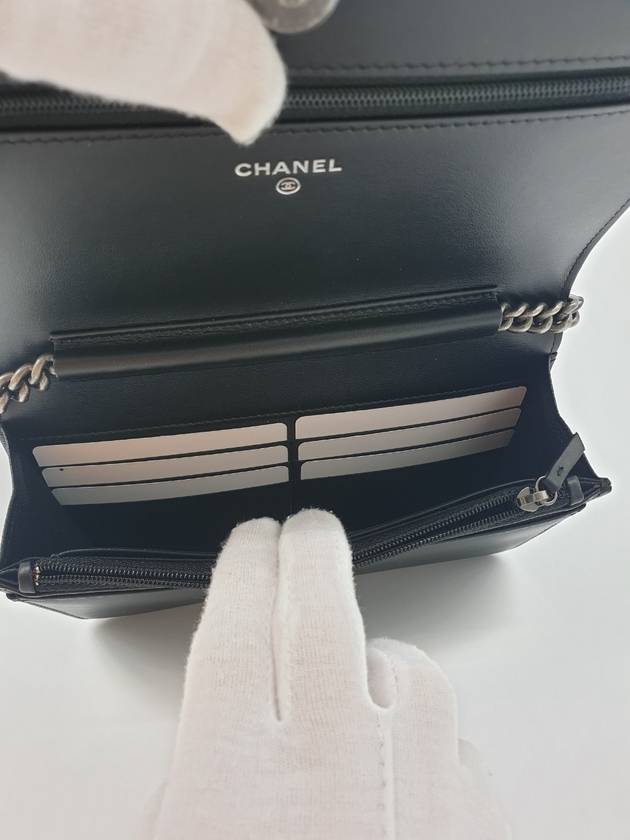 Boy  Cossbody Bag Grained Calfskin Ruthenium Black - CHANEL - BALAAN 8