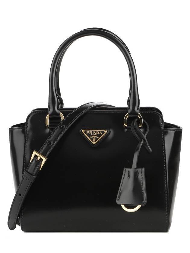 Triangle Logo Two-Way Mini Tote Bag Black - PRADA - BALAAN 2