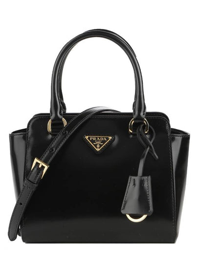 Triangle Logo Two-Way Mini Tote Bag Black - PRADA - BALAAN 2