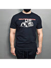 Men's Bulldozer Logo Short Sleeve T-Shirt Black - OFF WHITE - BALAAN 3