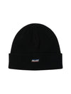 Beige Curly A Beanie Washed Black - PALACE - BALAAN 1