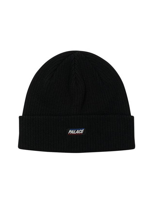 Beige Curly A Beanie Washed Black - PALACE - BALAAN 1