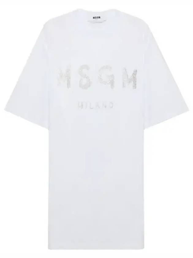 Glitter Brushed Logo Short Sleeve One Piece Women - MSGM - BALAAN 1