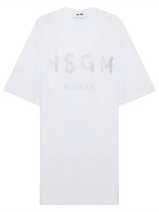 Glitter Brushed Logo Short Sleeve One Piece Women - MSGM - BALAAN 1