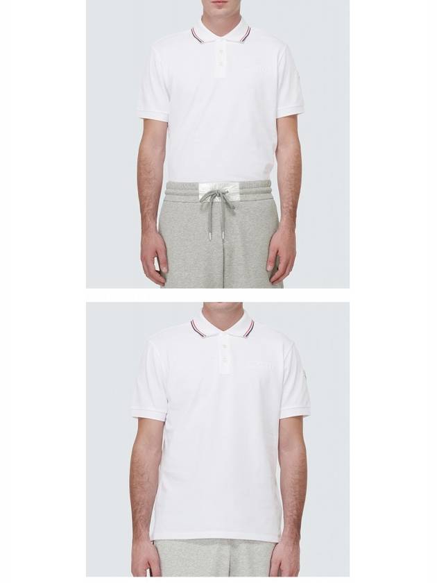 8A00006 84556 002 Chest patch neckline polo tshirt offwhite men's tshirt TJ - MONCLER - BALAAN 4