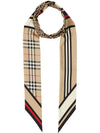 Montage Print Silk Skinny Scarf Archive Beige - BURBERRY - BALAAN 1