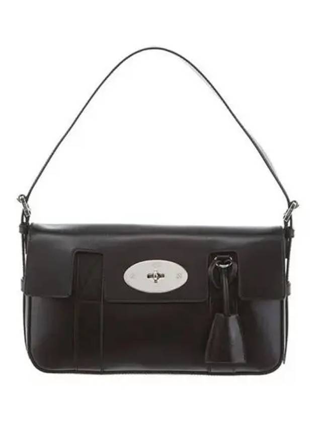 East West Bayswater Smooth Shiny Classic Calf Shoulder Bag Black - MULBERRY - BALAAN 2