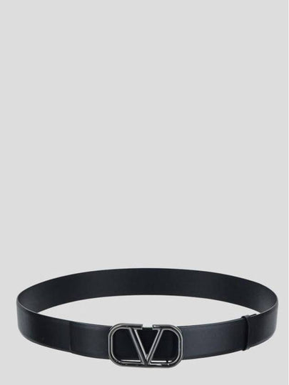 Buckle Leather Belt Black - VALENTINO - BALAAN 2