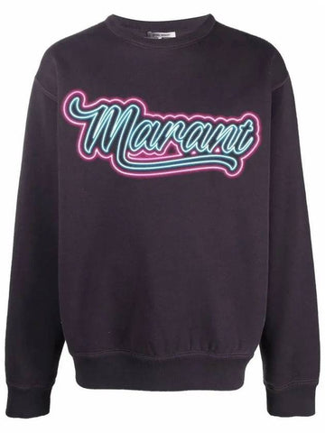 Miko Neon Logo Print Sweatshirt Faded Black - ISABEL MARANT - BALAAN 1