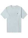 Grey Fox Head Patch Classic Short Sleeve T-Shirt Light Blue - MAISON KITSUNE - BALAAN 2