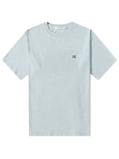 Grey Fox Head Patch Classic Short Sleeve T-Shirt Light Blue - MAISON KITSUNE - BALAAN 2