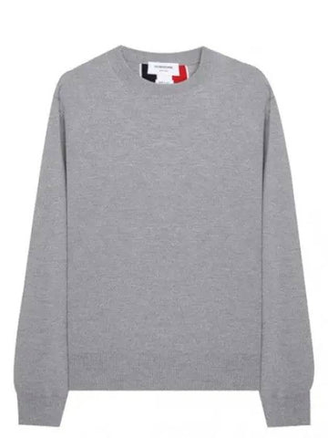 Intarsia center back stripe Milanese stitch merino wool knit - THOM BROWNE - BALAAN 1