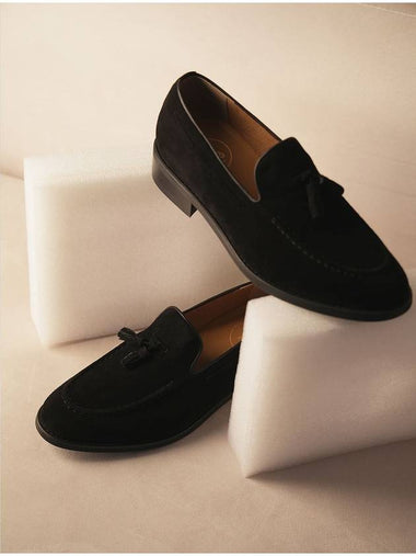 Miguel Suede Tassel Loafer Black - FLAP'F - BALAAN 1