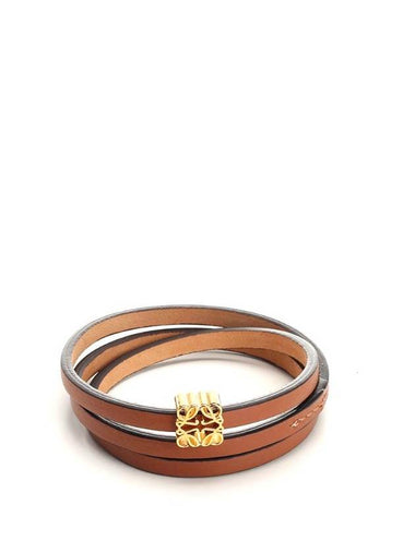 Anagram twist calfskin bracelet brown - LOEWE - BALAAN 1