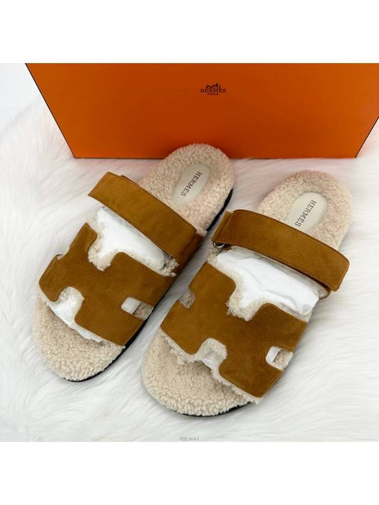 Chypre Shearling Men s Sandals Slippers - HERMES - BALAAN 2