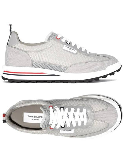 Men's Heavy Athletic Mesh Tech Runner Low Top Sneakers Grey - THOM BROWNE - BALAAN 2