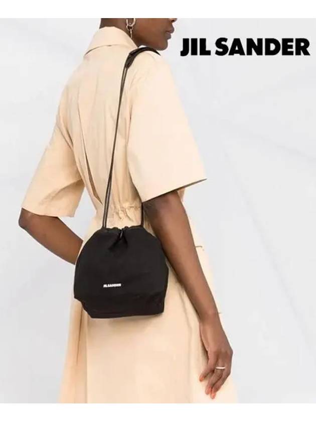 Dumpling Canvas Bucket Bag Black - JIL SANDER - BALAAN 7