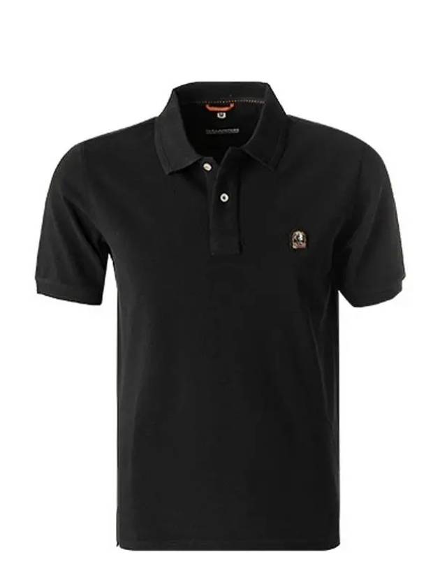 Logo Patch Cotton Short Sleeve Polo Shirt Black - PARAJUMPERS - BALAAN 4