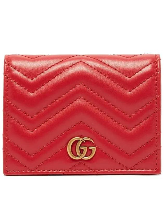GG Marmont Matelasse Flap Card Wallet Red - GUCCI - BALAAN 2