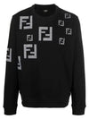 Men's FF Logo Jersey Sweatshirt Black - FENDI - BALAAN.