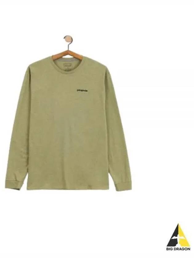 P6 Logo Responsibili Long Sleeve T-Shirt Buckhorn Green - PATAGONIA - BALAAN 2