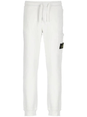 Cotton Fleece Cargo Truck Pants White - STONE ISLAND - BALAAN 1