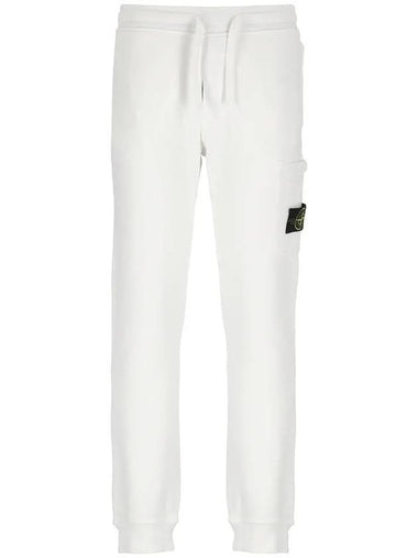 Cotton Fleece Cargo Truck Pants White - STONE ISLAND - BALAAN 1