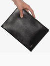 Tiny Gold Monogram Logo Medium Clutch Bag Black - SAINT LAURENT - BALAAN 10