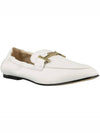 Women's Double T Leather Loafers White - TOD'S - BALAAN 4