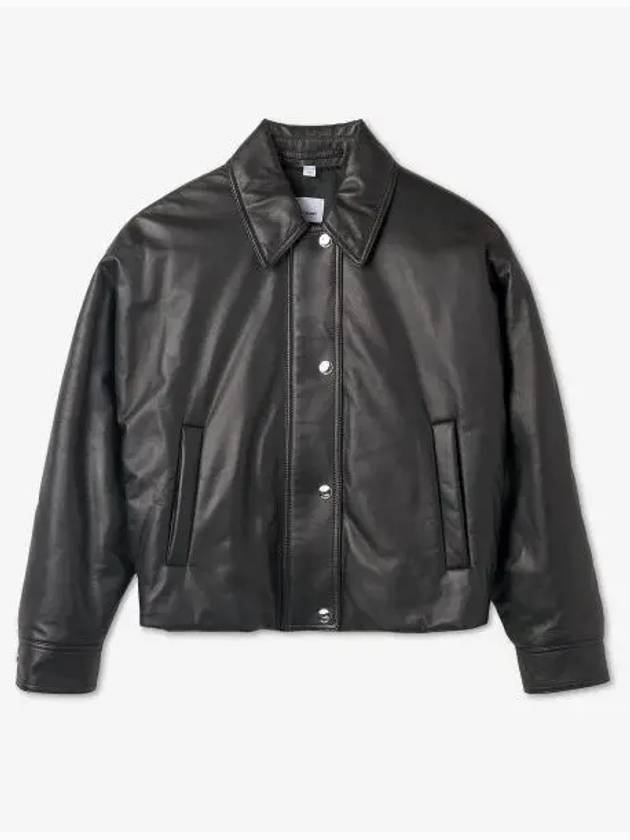 Women's Embroidered EKD Leather Jacket Black - BURBERRY - BALAAN 2