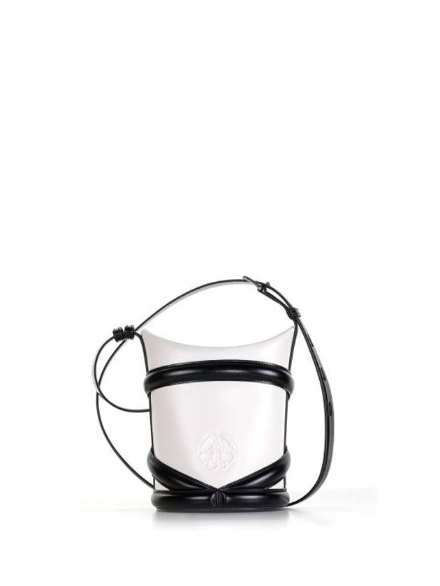 The Curve Two-Tone Bucket Bag White Black - ALEXANDER MCQUEEN - BALAAN 3