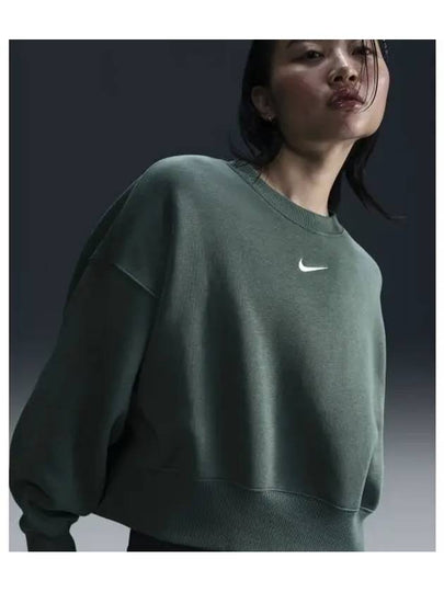 Phoenix Fleece Oversized Crew Neck Sweatshirt Vintage Green - NIKE - BALAAN 2