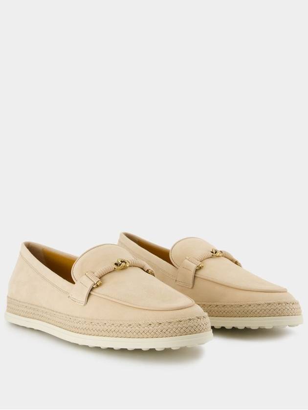 T-Ring Suede Loafers Beige - TOD'S - BALAAN 3