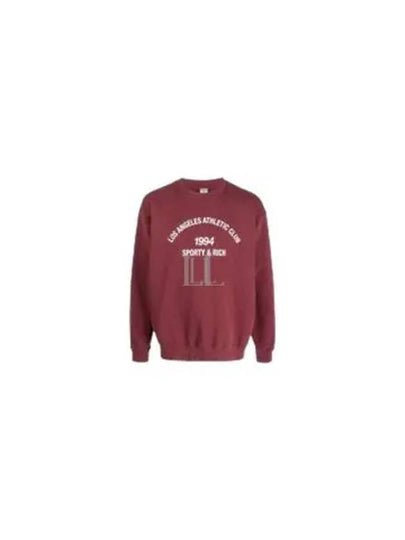 Club Crew Neck Cotton Sweatshirt Burgundy - SPORTY & RICH - BALAAN 2