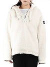 Women's Cami River Logo Hoodie Ivory - MOOSE KNUCKLES - BALAAN 2