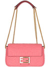 baguette emboss FF chain mini shoulder bag pink - FENDI - 4