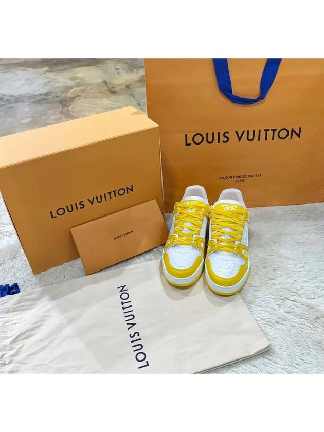 LV Monogram Trainer Low Top Sneakers Yellow - LOUIS VUITTON - BALAAN 7