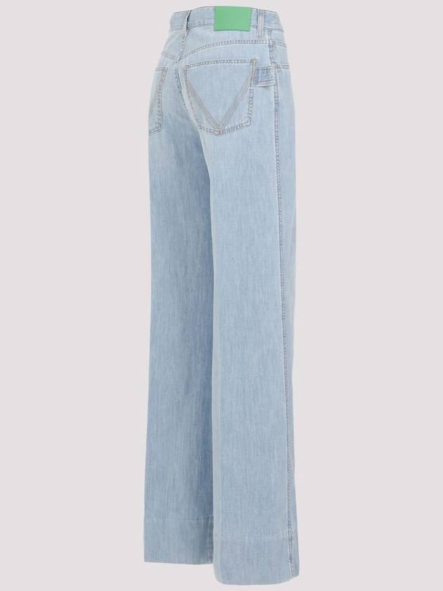 Wide Leg Denim Jeans Light Bleach - BOTTEGA VENETA - BALAAN 4