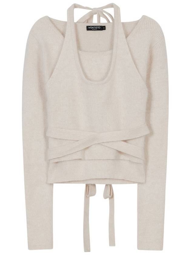 Angora Layered Ballerina Sweater Cream - MSKN2ND - BALAAN 3