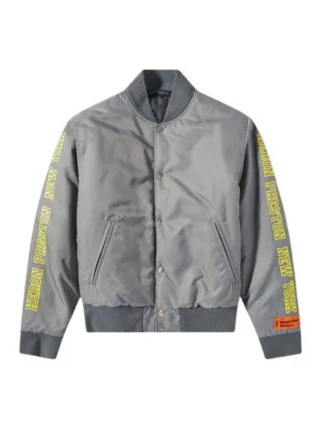 Sponsor Nylon Varsity Bomber Jacket Grey - HERON PRESTON - BALAAN 2