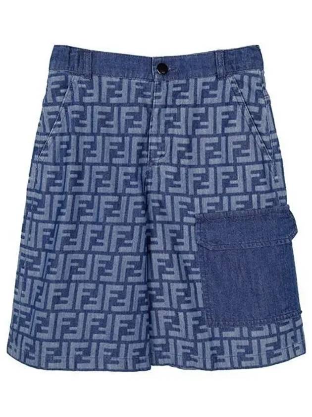 Kids All Over FF Bermuda Shorts Blue - FENDI - BALAAN 2