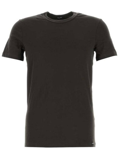 Cotton Crew Neck Short Sleeve T-Shirt Dark Brown - TOM FORD - BALAAN 2